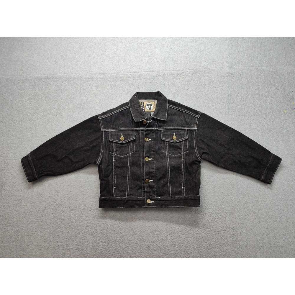 French Toast Boy Jacket XS Black Denim 100%‎ Cotton Long Sleeve Regular Pockets